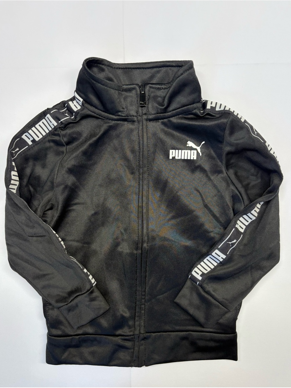 Puma Black Kids' Logo Track Jacket with White Accents